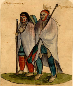 Peinture corporelle représenté sur cette image d'un couple Algonquien. 